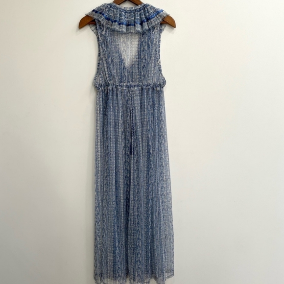 Free People In Paris Maxi Top Sheer Duster Blue - Picture 8 of 16